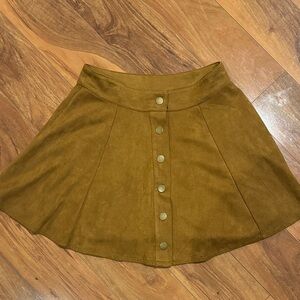 Joe & Elle light brown Button-Front Skater mini Skirt